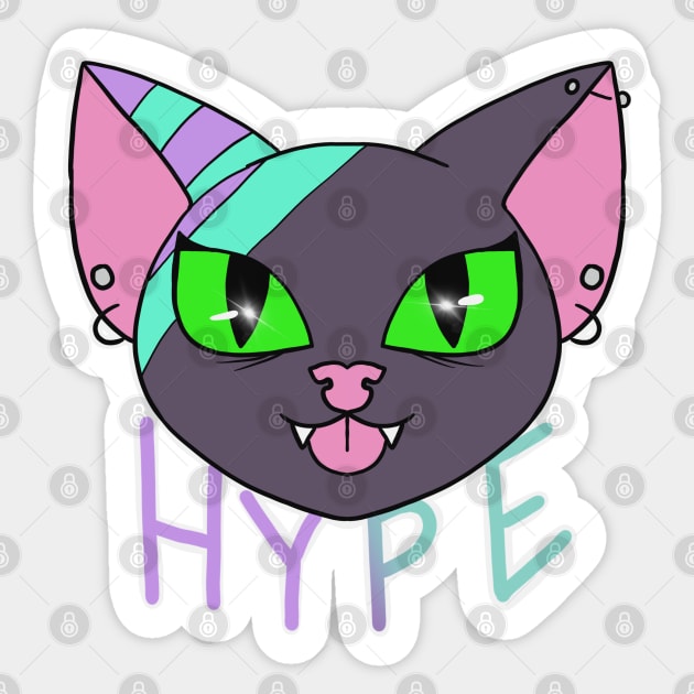 ZCP Hype Cat, Zombie Cheshire Productions Emote Sticker by ZombieCheshire